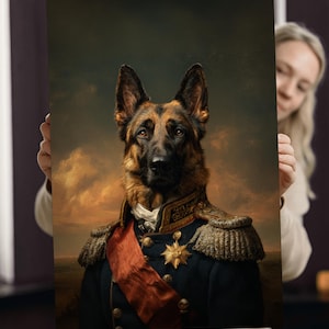 Custom Royal Pet Portrait: Renaissance Style Digital Art