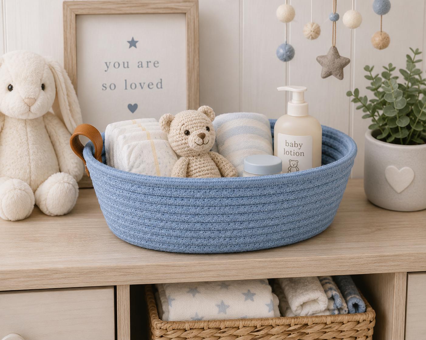 Blue Wicker Shelf - Etsy