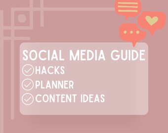 Social Media Guide | Social Media Content Ideas| Social Media Goal Sheet | Social Media Hacks