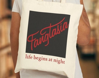 True Blood Fangtasia Life Begins At Night Tote Bag | Sookie, Horror, Vampire, Vampire Fan Gift