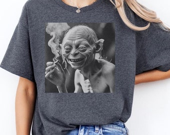 Koszulka Gollum pali jointa | Czarno-biały