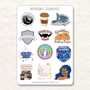 Sternzeichen Schule Sticker Bogen | Astrologie, Akademie, Lustig, Geeky, Bücherwurm, Fandom