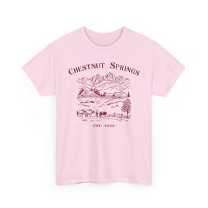 Chestnut Springs T-Shirt | Cowboy Romance Shirt, Country Shirt, Farm Life Light Pink