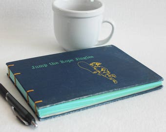 Old Book Journal / Recycled Vintage Book / Jump Rope Jingles Rebound Journal Blank Book by PrairiePeasant