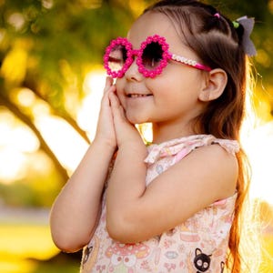 Girl Personalized Sunglasses | Flower Sunnies for Kids | Toddler Sunnies | Birthday Party Favors