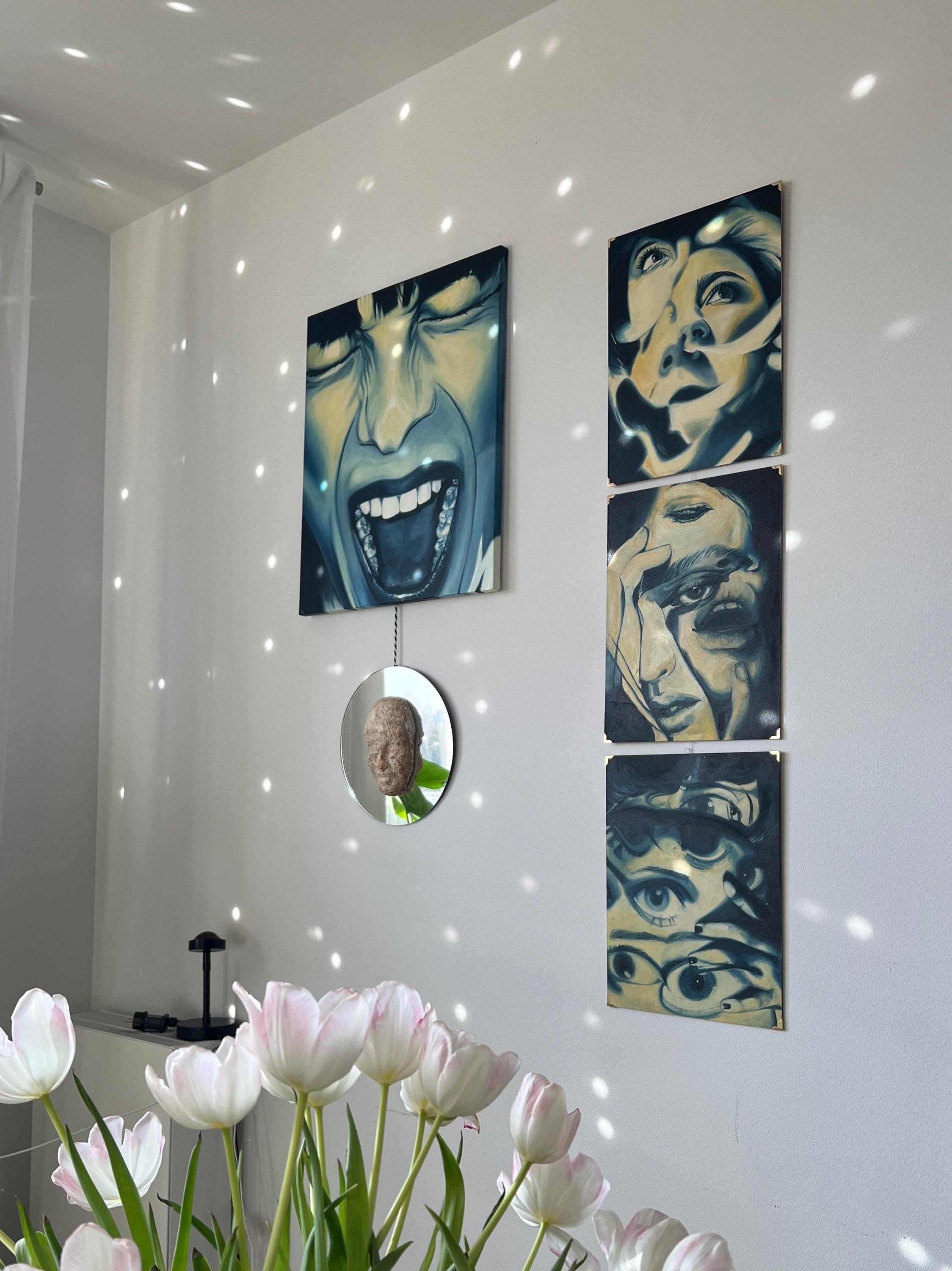 Inner Scream Inner Scream Art – Original Oil Painting, Blue & Yellow Realism - Etsy
