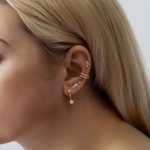 Juego de pendientes de oro, pendientes de varios juegos, juego de pendientes minimalistas, pendientes de uso diario, pendientes colgantes, pendientes de aro, pendientes apilados