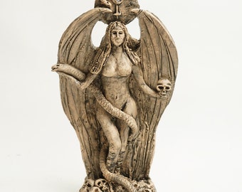 Estatua gótica de decoración pagana de Lilith Estatua de cerámica satánica Estatua de Lilith Diosa Figura de cerámica de Lilith hecha de arcilla Escultura Diosa mítica