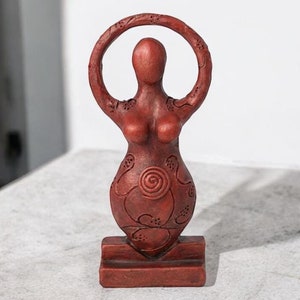 Earth Mother Goddess Ceramic Sculpture Pagan Wicca Altar Fertility Amulet Divine Feminine Goddess Figurine Medicine Woman Earth Goddess Gift