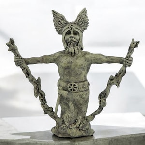Ceramic Figurine Perun Slavic God Altar Heathen God Ceramic Sculpture Pagan Decor Gifts Perun Idol Talisman Deity Slavic Mythology Asatru