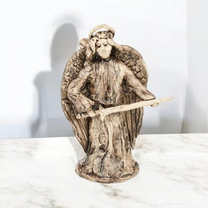 Archangel Michael Ceramic Statue Christian Sculpture St Michael Made of Clay Statue Saint Michael Altar Statue Holy Figurine Guardian Angel