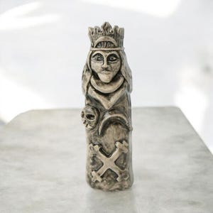Morana Goddess of Death Mara Ceramic Figurine Madder Statue of Slavic Goddess Mythology Morana Pagan Goddess Slavic Art Pocket Travel Altar
