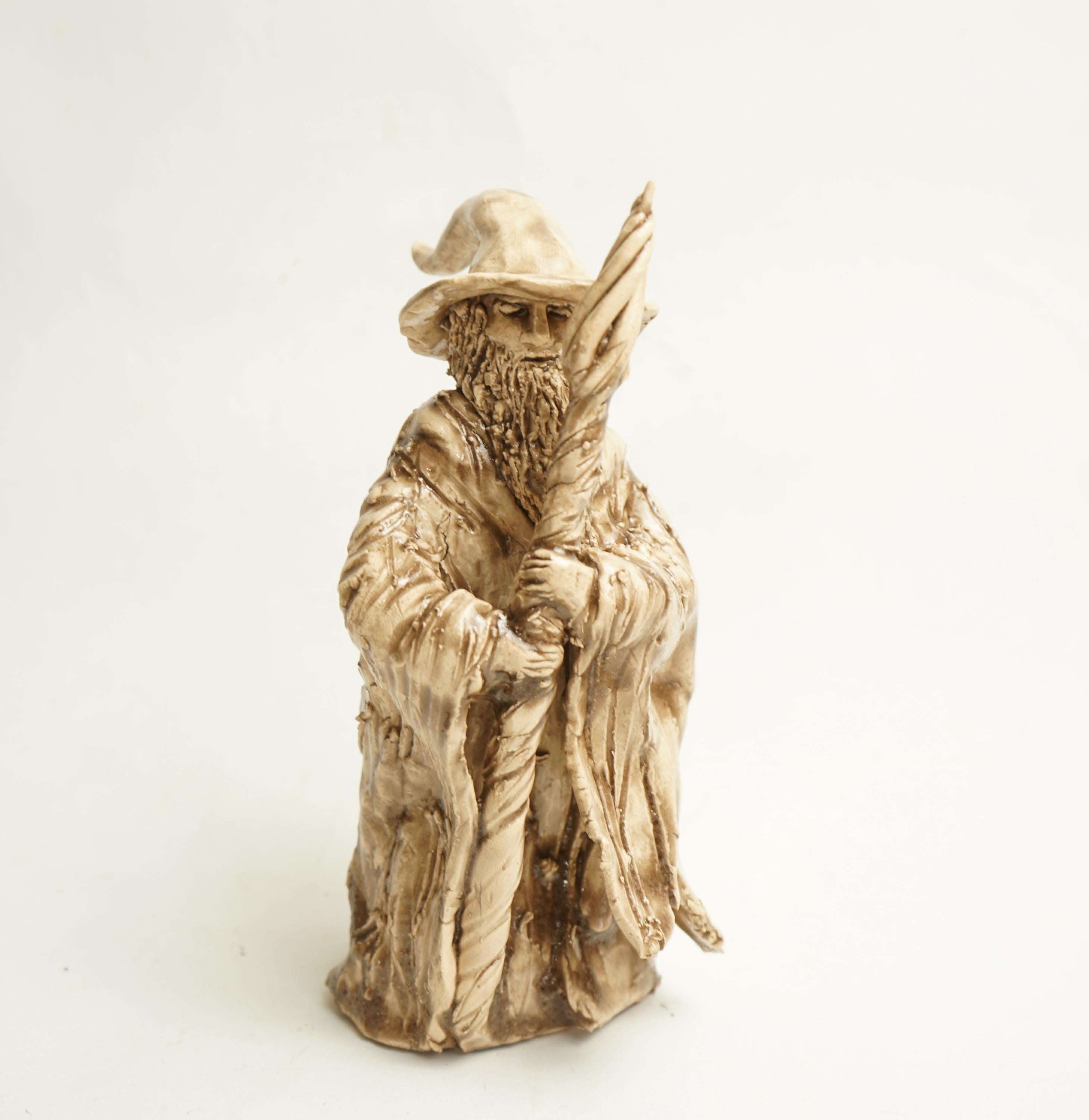 Grey Wizard Ceramic Statue Room Decor Custom Ceramic Figurines Wizard ...