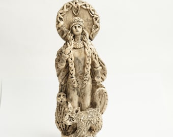 Freya Asatru Altar Freyja Göttin Statue Freya Katzen Freyja Statue Freja Keramik Statue Nordische Mythologie Asatru Valhalla Freya Skulptur aus Ton