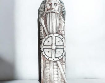 Odin Statue Figure of Odin Wotan Wuotan Wodan Woden Scandinavian God Odin Small Figurine of Odin is Made of Natural Clay Odin Ceramic Statue
