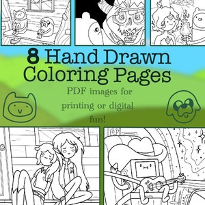 Adventure Time- 8 PDF Coloring Pages- What Time is It? Pack