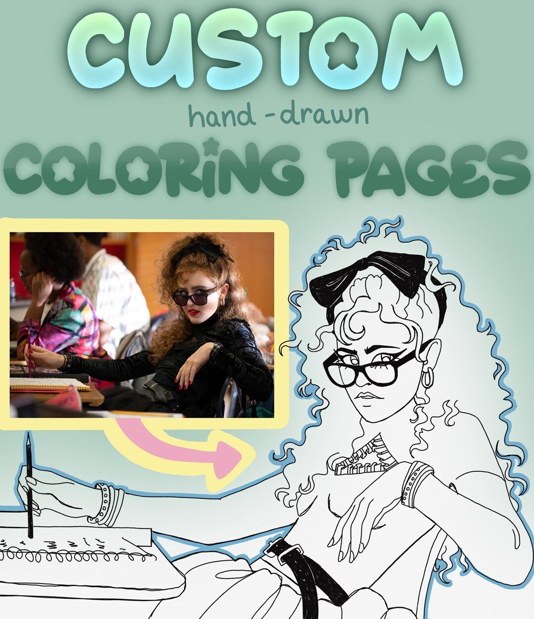 CUSTOM Coloring Pages! Hand Drawn- Perfect Activity for Events or Gifts ...