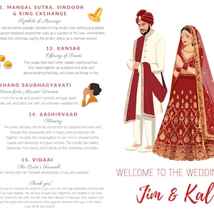 編集可能なヒンドゥー教の儀式プログラム、ヒンドゥー教の結婚式プログラム、インドの結婚式の儀式ガイド、インドの結婚式の招待状、ジャイマラ、ユニーク