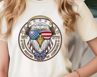 East 1776 Eagle USA T-Shirt, Patriotic American Eagle Tee, United States Independence Day Shirt, 4th of July Gift