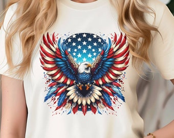 American Eagle Shirt, 4th of July T-Shirt, Freedom Eagle Tee, Patriotic USA Gift, Independence Day Shirt, American Flag Eagle Tee.