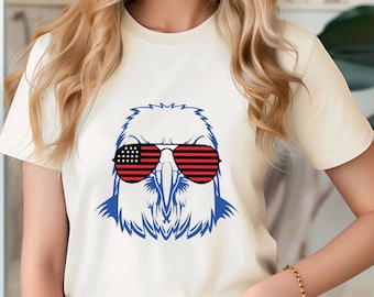 Patriotic Eagle Sunglasses Shirt, Freedom shirt,  4th July, Independence  day, Patriotic Tee and gift