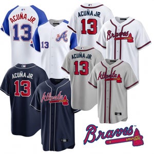 Personalized  Atlanta Braves  , Custom Name & Number, 13 Ronald Acuna Jr. All Stitched Replica Player  Jersey Gift