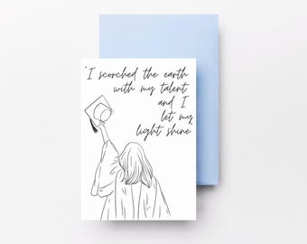 Graduation Card For Graduate Instant Digital Download Card for  Congratulations Grad Printable Greeting Card with Inspirational Quote