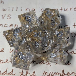 Guidance Dice Set | Set of 7 Polyhedral Dice | Dungeons and Dragons | Role Playing Dice | Handmade Resin Dice | TTRPG