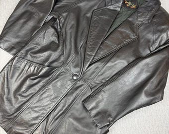 Vintage G-III Black Leather Jacket, Coat Small 1990’s NICE