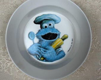 Vintage Cookie Monster Chef Melamine Bowl, 1977
