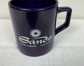 Vintage Sands Las Vegas Dark Blue Ceramic Coffee Mug Souvenir