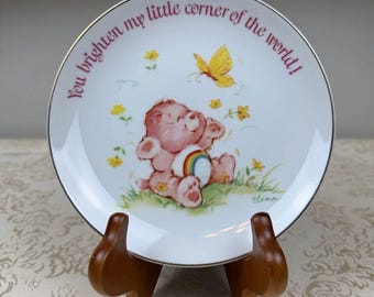 Vintage Care Bears Friendship Plate with Rainbow 1983, 6