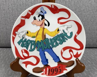 1995 Happy Mother's Day Plate Disney Goofy "Happy Mother's Day!" By Grolier USA