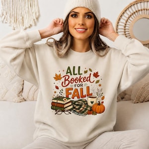 Alles volgeboekt voor de herfst PNG, Boekenliefhebber herfst PNG, Gezellige boekenliefhebber sublimatie, Herfst leesshirt ontwerp, Pompoen koffie PNG, Direct downloaden