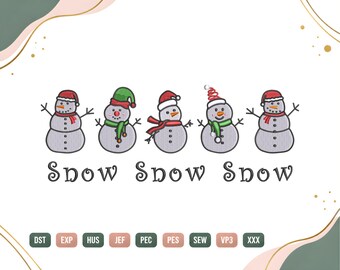 Kerstsneeuwpop borduurpatroon, sneeuwpop machineborduurbestand, winterse feestdag borduurpatroon, feestelijke digitale download