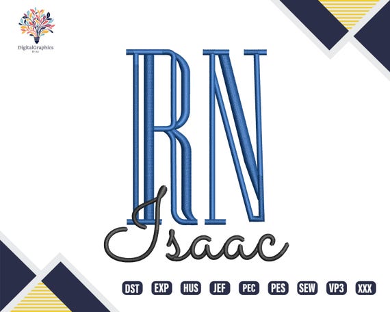 Custom Top for Nurse Machine Embroidery, Nurse Graduation Gift, Personalized RN Embroidery Design, Embroidered Nurse Pattern, Fast Download