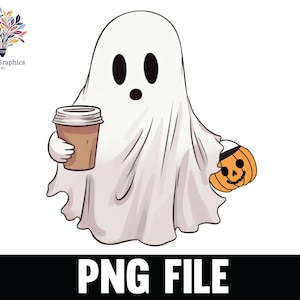 Cute Ghost Png, Bougie Ghost, Halloween shirt Design Png, Halloween Png, Coffee Png, Bougie Png, Mug Png, Ghost Png, Pumpkin Png, Spooky Png