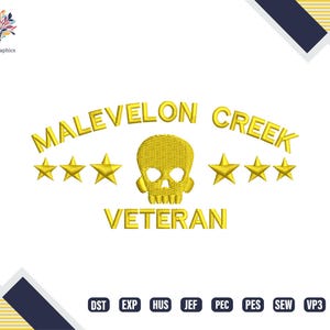 Helldivers Embroidery Design, Malevelon Creek Embroidery, Cool Machine Embroidery Logo, Malevelon Creek Digital Design, Machine Embroidery