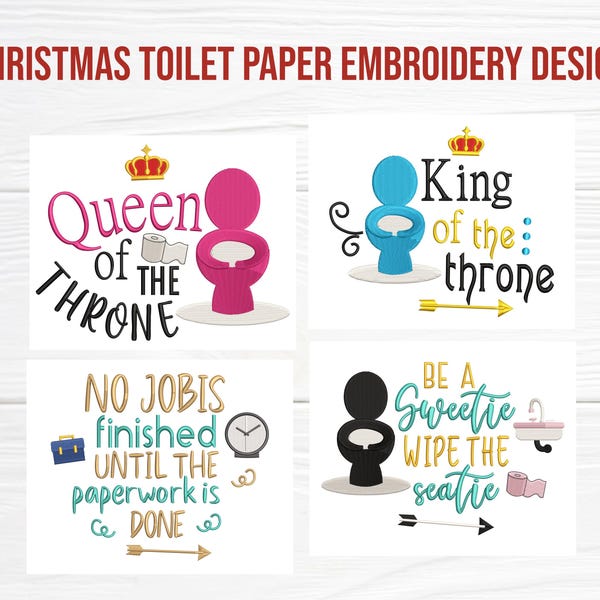 Lustige Toiletten Stickerei Zitate, Toilettenpapier Stickmuster, Toilettenpapier Maschinenstickerei Sprüche, Weihnachtspapier Bundle Dateien