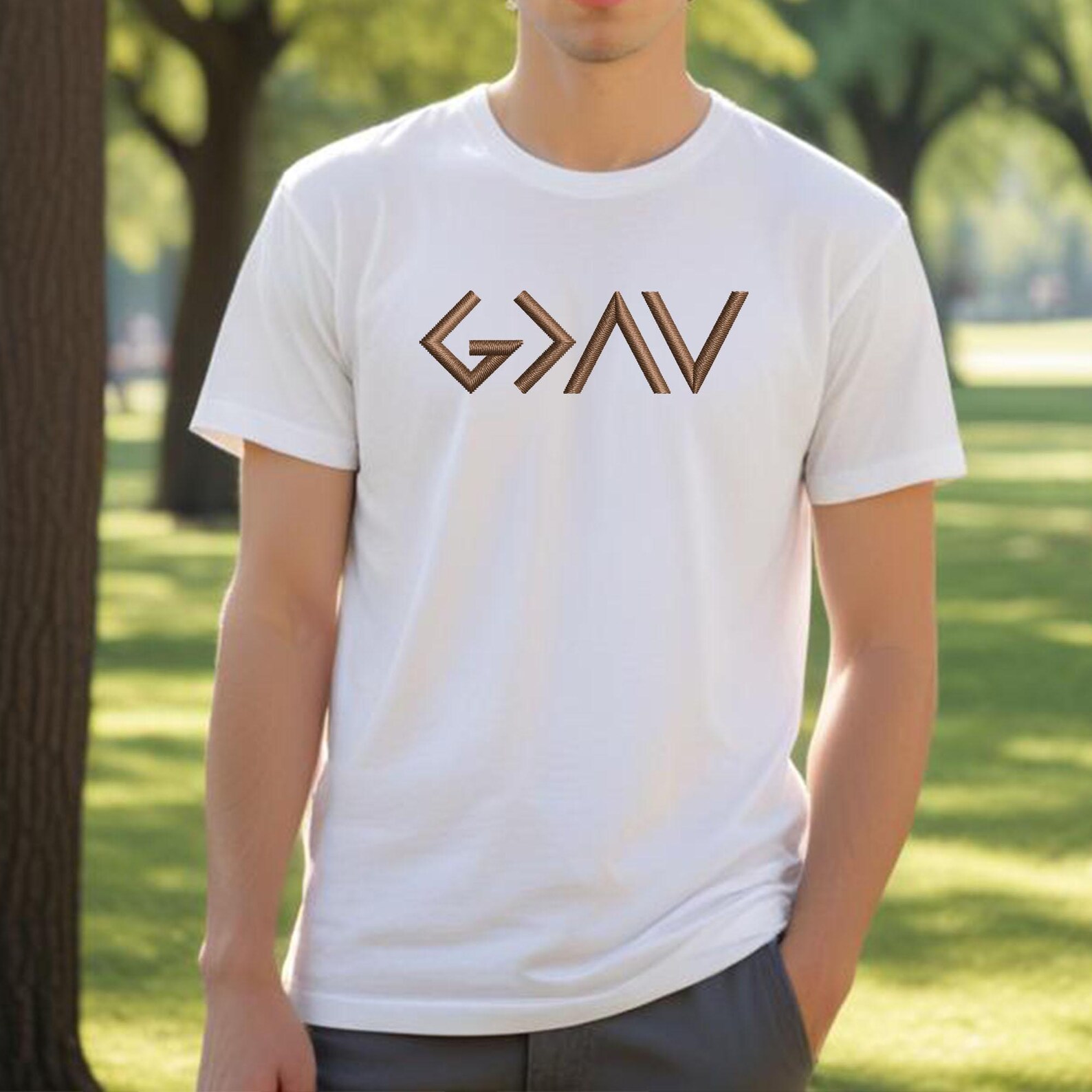 Bible Quote Embroidery Design, God is Greater, Machine Embroidery Than ...