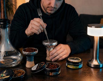 Tenedor de acero inoxidable para cachimba, tenedor de doble extremo para rellenar la shisha y atizador de papel de aluminio, grabado personalizado, regalo para amantes de la cachimba.