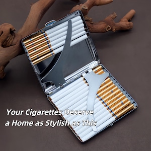Estuche metálico para cigarrillos con grabado personalizado: regalo personalizado para fumadores