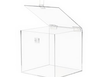 Custom-Sized Clear Acrylic Box with Hinged Lid and Hasp Lock