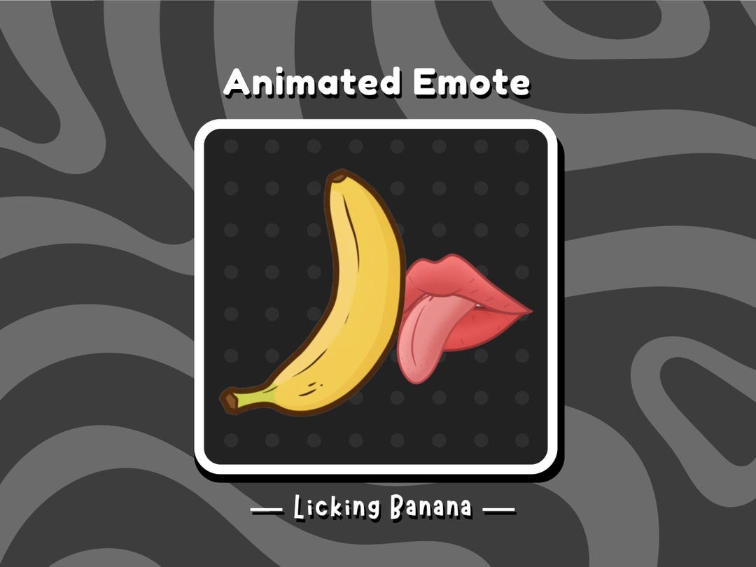 Image showcasing Animated Licking Banana Emote Animated Twitch Emote Animated Discord ...