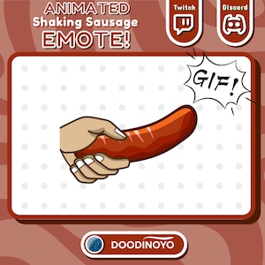 Shaking Sausage Animated Emote Funny NSFW Sausage Emote Animated Twitch Emote Animated Discord Emote For Streamers Animated Sausage Emote
