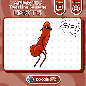 Twerking Sausage Animated Emote Funny Twerking Sausage Emote Animated Twitch Emote Animated Discord Emote Animated Twerking Butt Emote