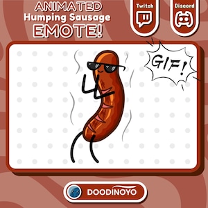Humping Sausage Animated Emote Funny Humping Sausage Emote Animated Twitch Emote Hot Dog Animated Discord Emote Humping Sausage Gif