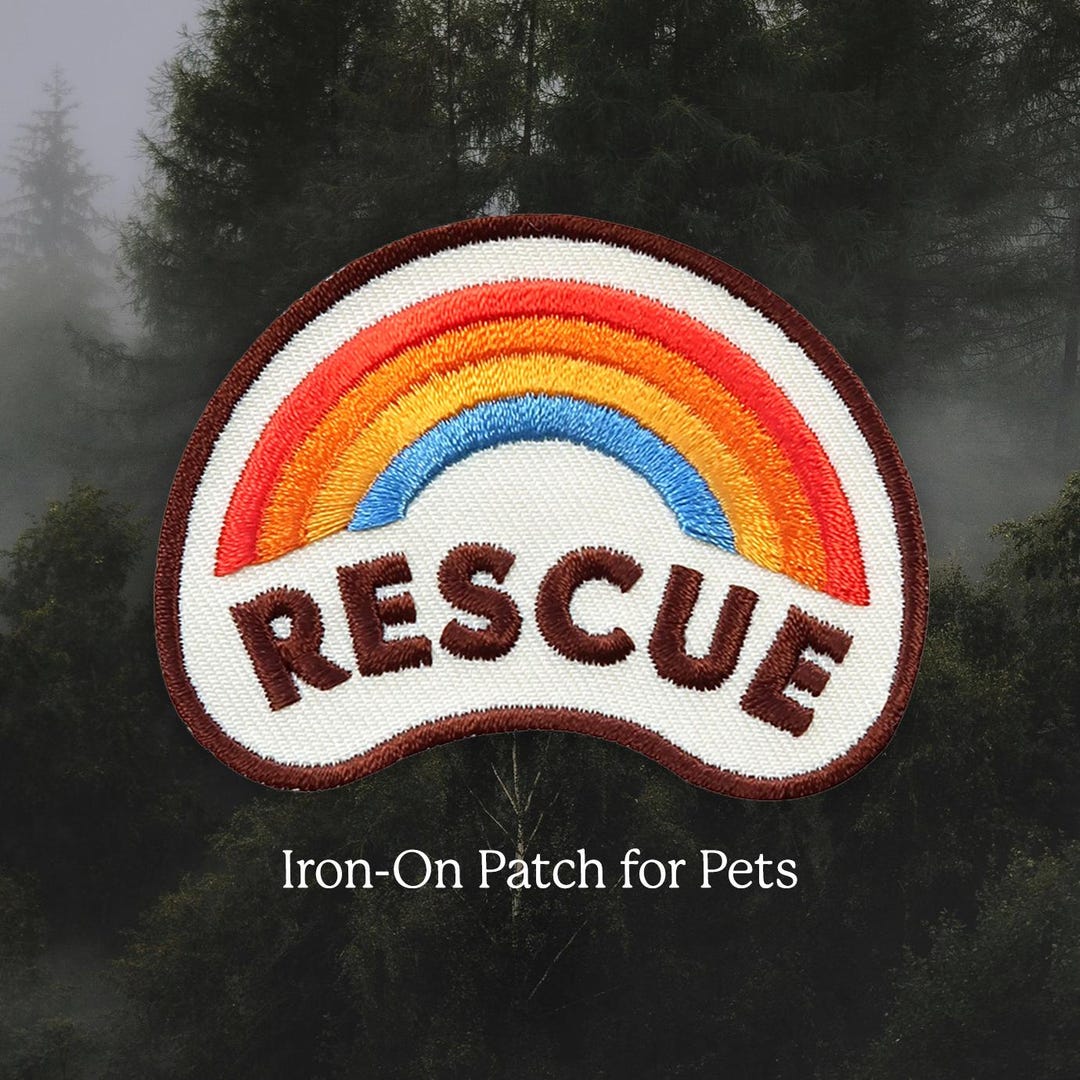 Rescue Iron-on Patch | Embroidered Dog Bandana Patch | Scout Merit ...