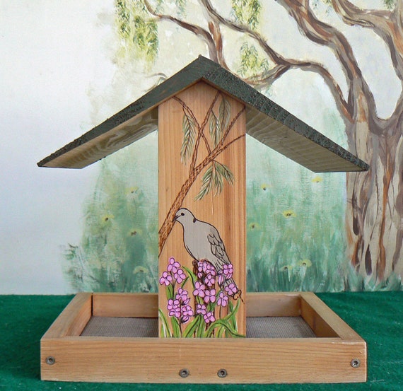 Sheltered Platform Bird Feeder Etsy