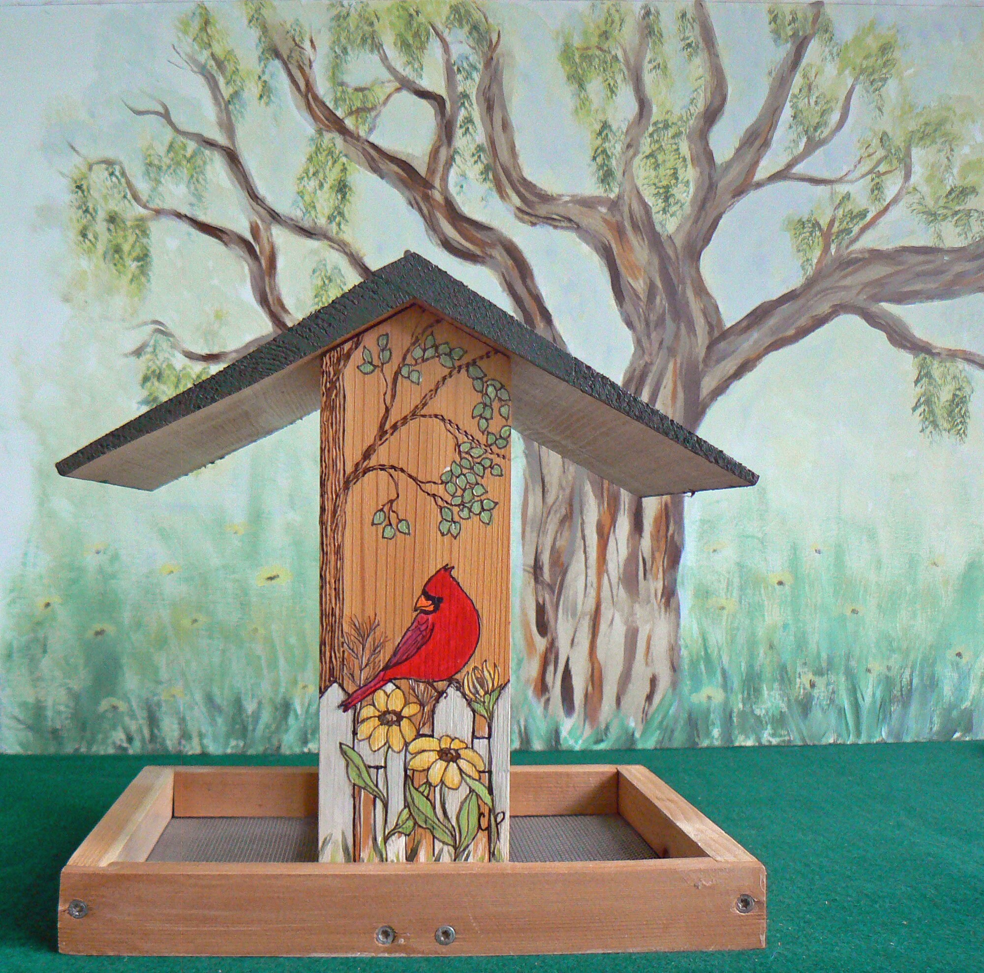 Sheltered Platform Bird Feeder Etsy